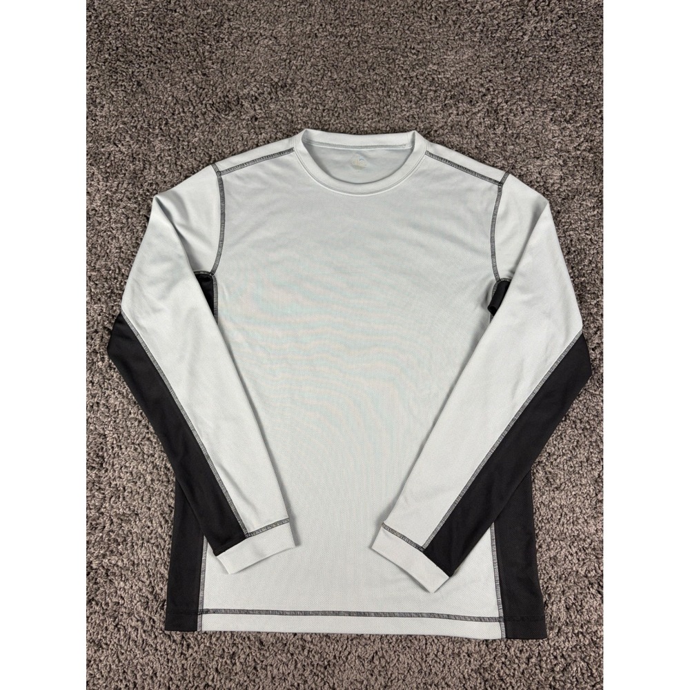 Alo Sport Mens Long Sleeve Performance Shirt Gray Black Small Activewear Tee
